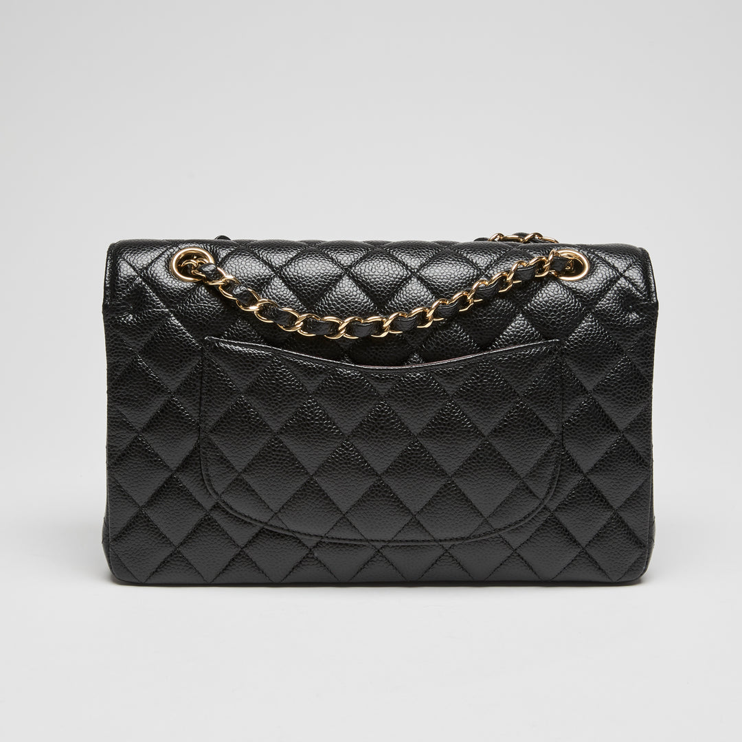 Pre-Loved Chanel™ Black Caviar Leather Medium Classic Double Flap
