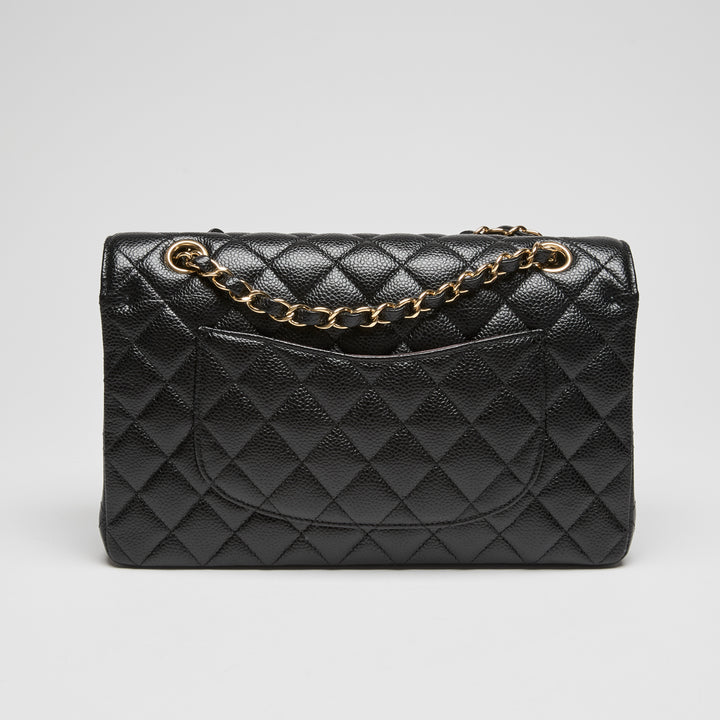 Pre-Loved Chanel™ Black Caviar Leather Medium Classic Double Flap