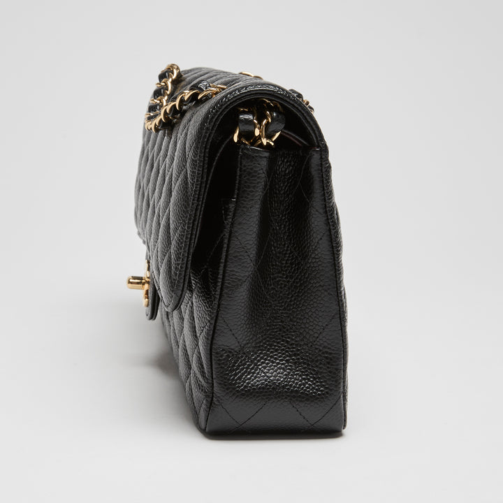Pre-Loved Chanel™ Black Caviar Leather Medium Classic Double Flap