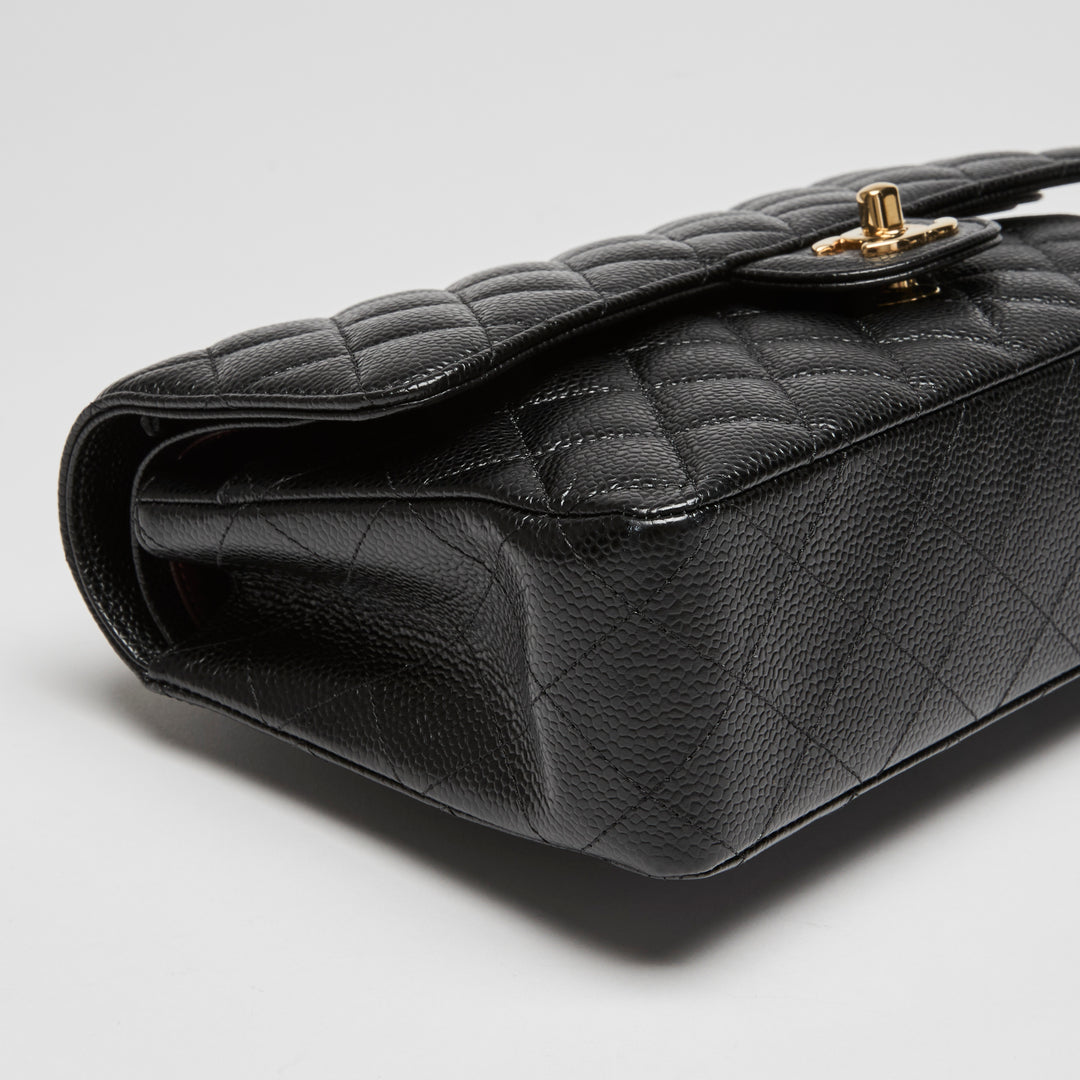 Pre-Loved Chanel™ Black Caviar Leather Medium Classic Double Flap