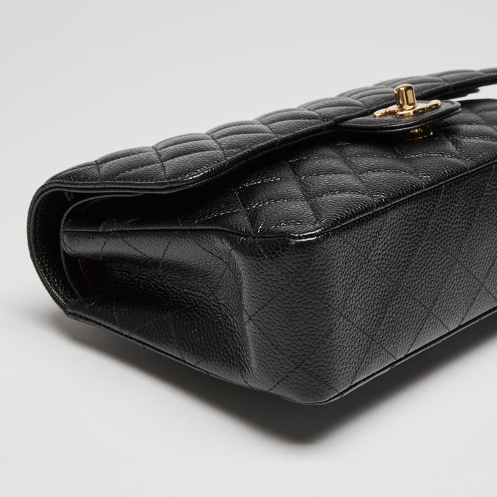 Pre-Loved Chanel™ Black Caviar Leather Medium Classic Double Flap