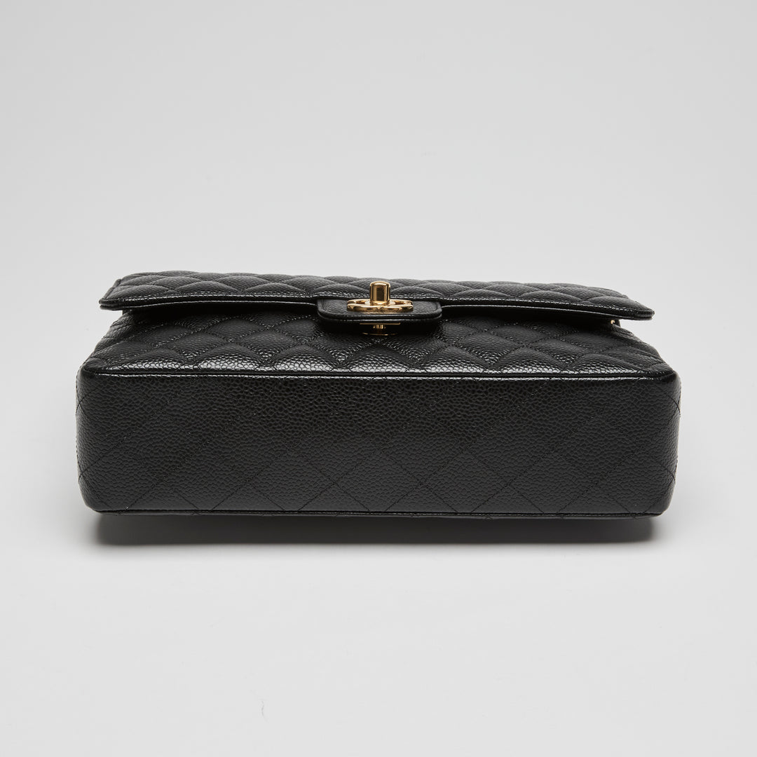 Pre-Loved Chanel™ Black Caviar Leather Medium Classic Double Flap