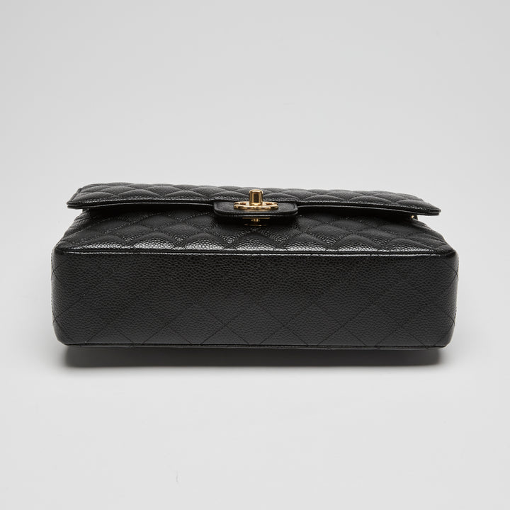 Pre-Loved Chanel™ Black Caviar Leather Medium Classic Double Flap