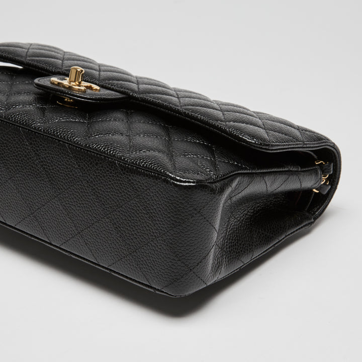 Pre-Loved Chanel™ Black Caviar Leather Medium Classic Double Flap