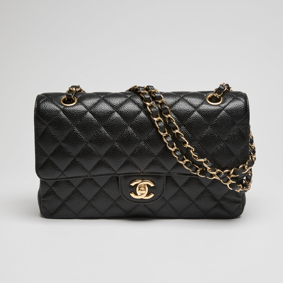 Pre-Loved Chanel™ Black Caviar Leather Medium Classic Double Flap