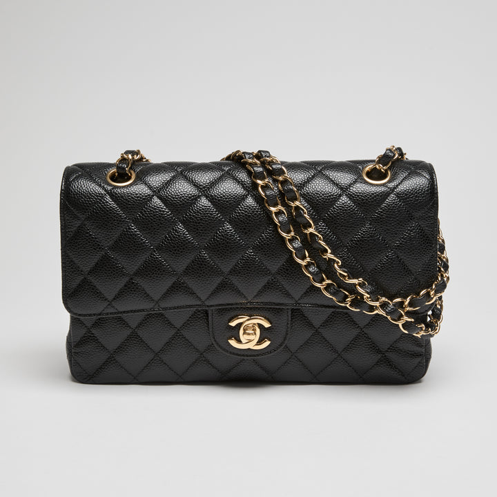 Pre-Loved Chanel™ Black Caviar Leather Medium Classic Double Flap