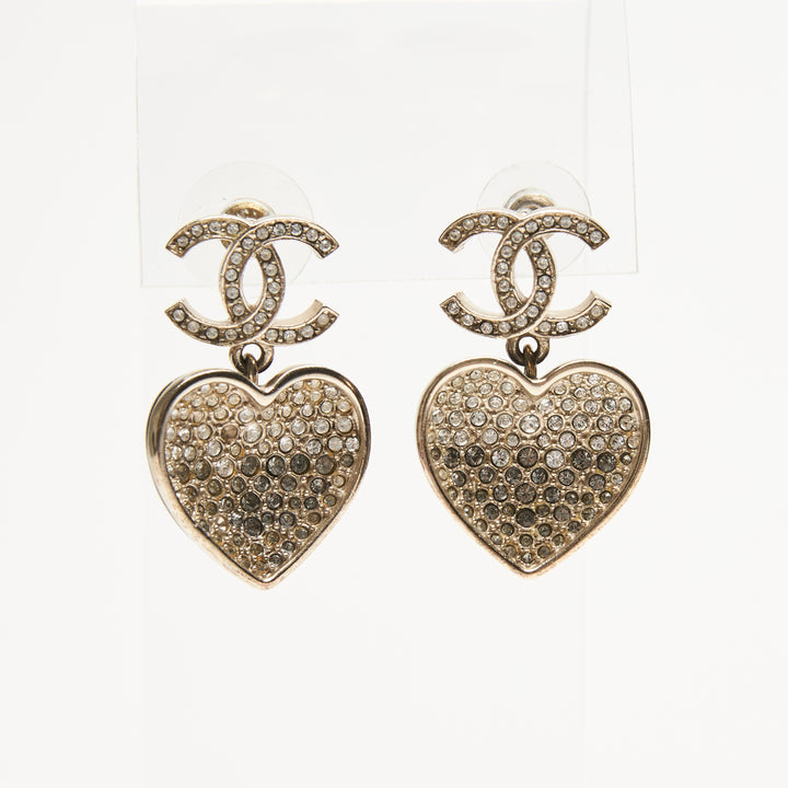 Pre-Loved Chanel™ Gold-Tone Logo Earrings with Heart Drop
