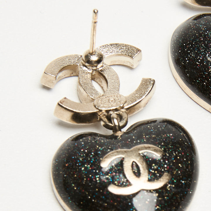 Pre-Loved Chanel™ Gold-Tone Logo Earrings with Heart Drop
