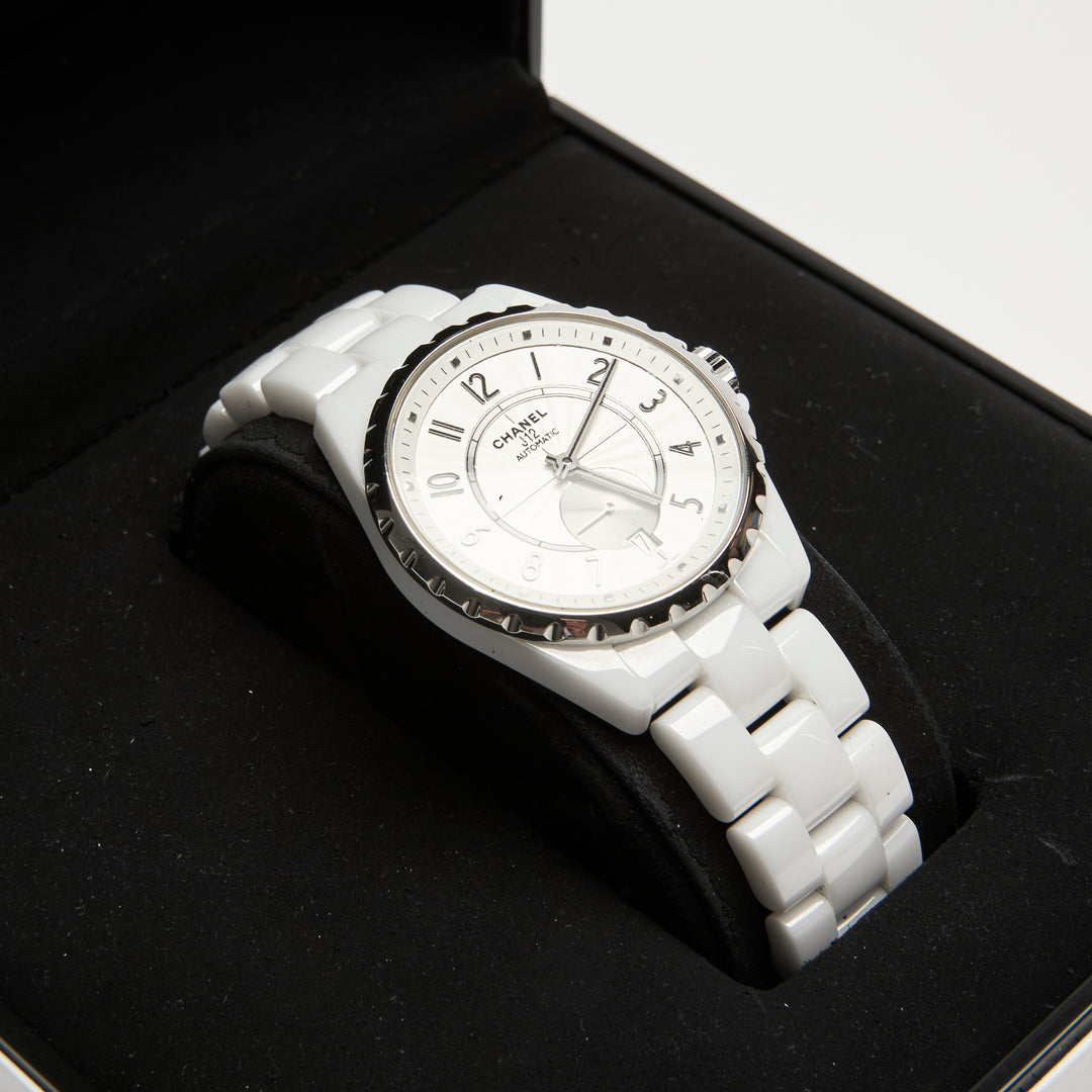Pre-Loved Chanel™ White Ceramic & Stainless Steel J12 Watch 36.5mm
