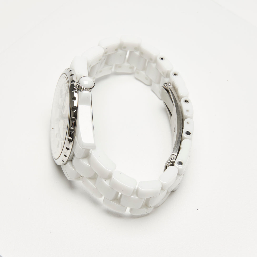 Pre-Loved Chanel™ White Ceramic & Stainless Steel J12 Watch 36.5mm