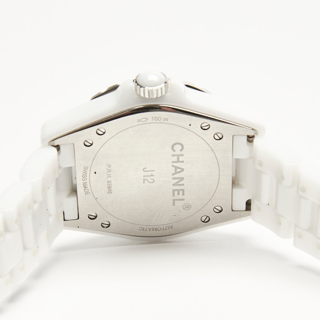 Pre-Loved Chanel™ White Ceramic & Stainless Steel J12 Watch 36.5mm
