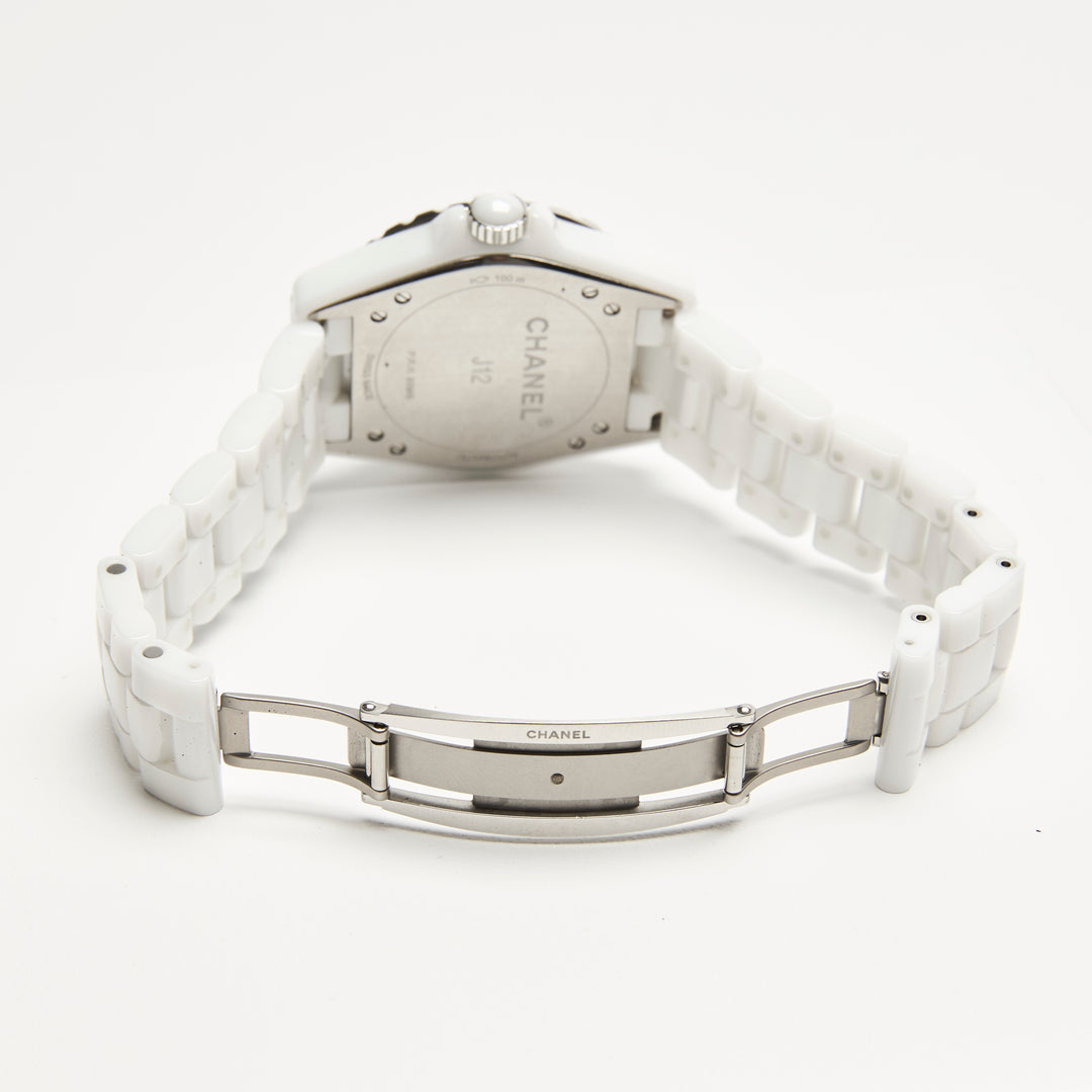 Pre-Loved Chanel™ White Ceramic & Stainless Steel J12 Watch 36.5mm