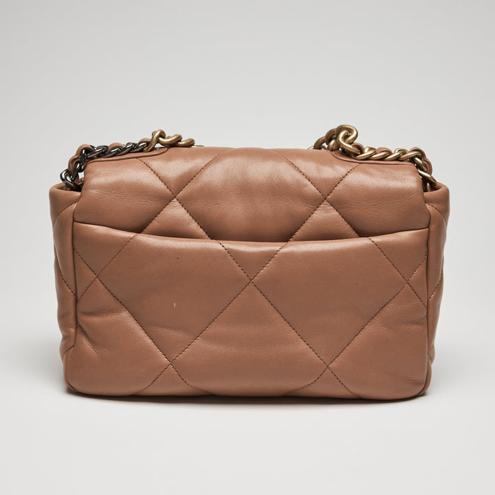 Pre-Loved Chanel™ Tan Goatskin Leather Small 19 Handbag