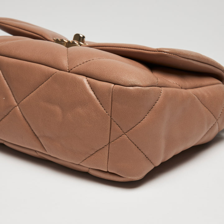 Pre-Loved Chanel™ Tan Goatskin Leather Small 19 Handbag