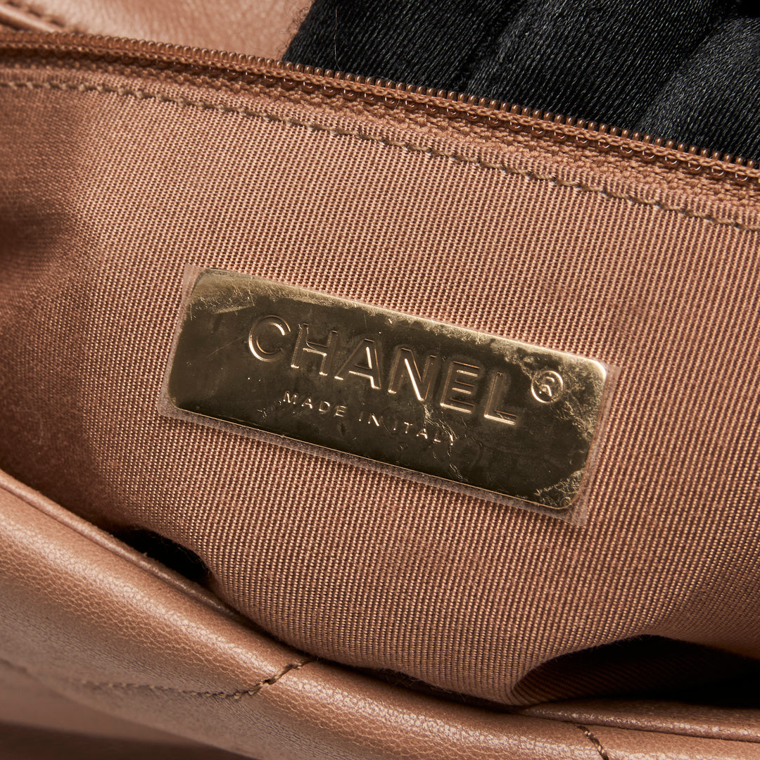 Pre-Loved Chanel™ Tan Goatskin Leather Small 19 Handbag