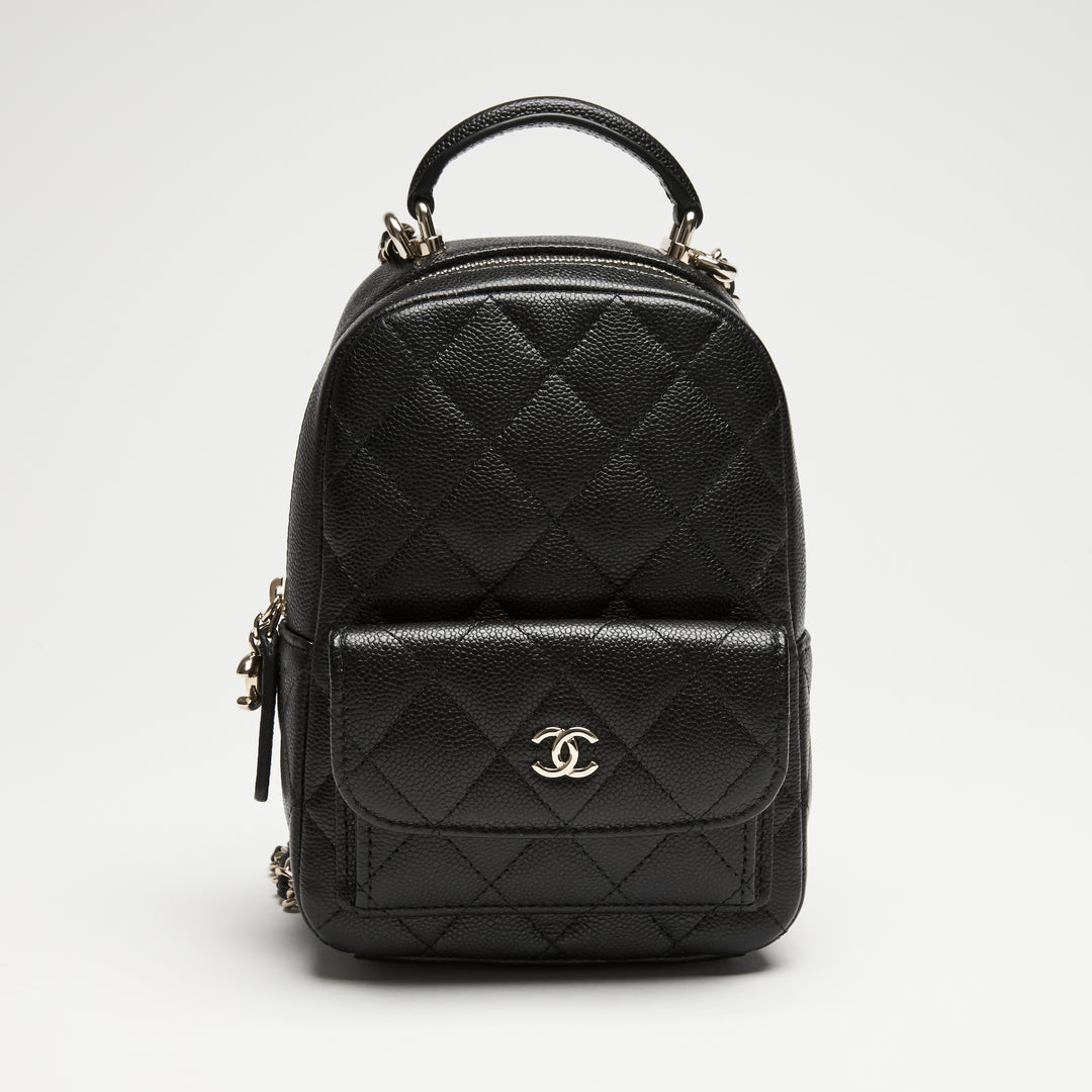 Pre-Loved Chanel™ Black Caviar Leather Mini Backpack
