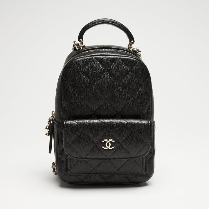Pre-Loved Chanel™ Black Caviar Leather Mini Backpack