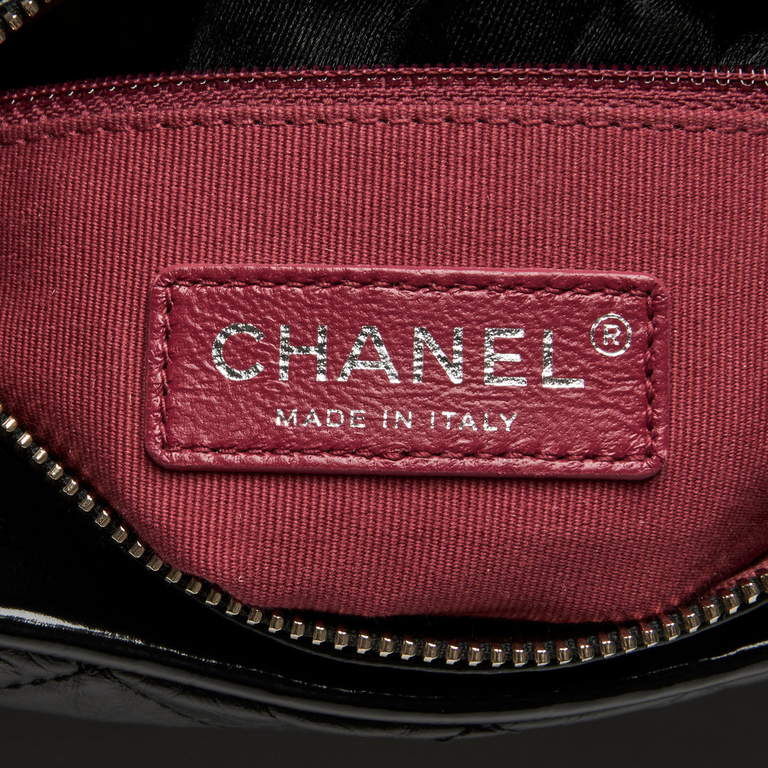 Pre-Loved Chanel™ Black Aged Calfskin Leather Small Gabrielle Bag
