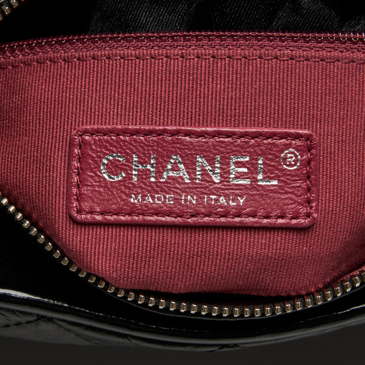 Pre-Loved Chanel™ Black Aged Calfskin Leather Small Gabrielle Bag