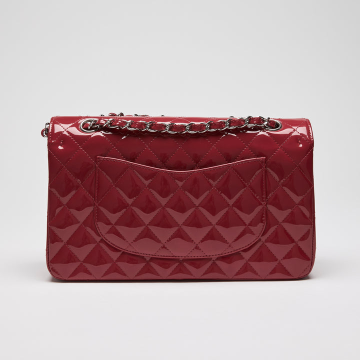 Pre-Loved Chanel™ Red Patent Leather Medium Classic Double Flap Bag