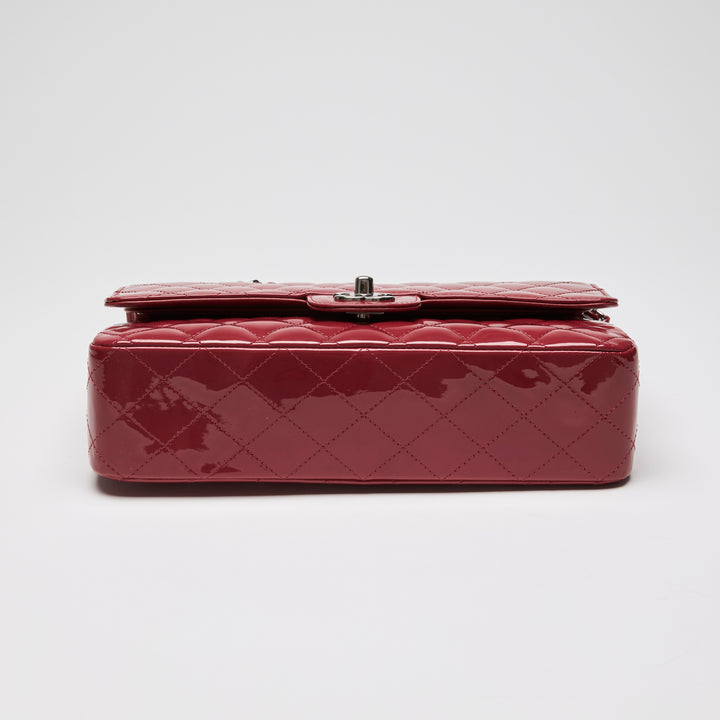 Pre-Loved Chanel™ Red Patent Leather Medium Classic Double Flap Bag
