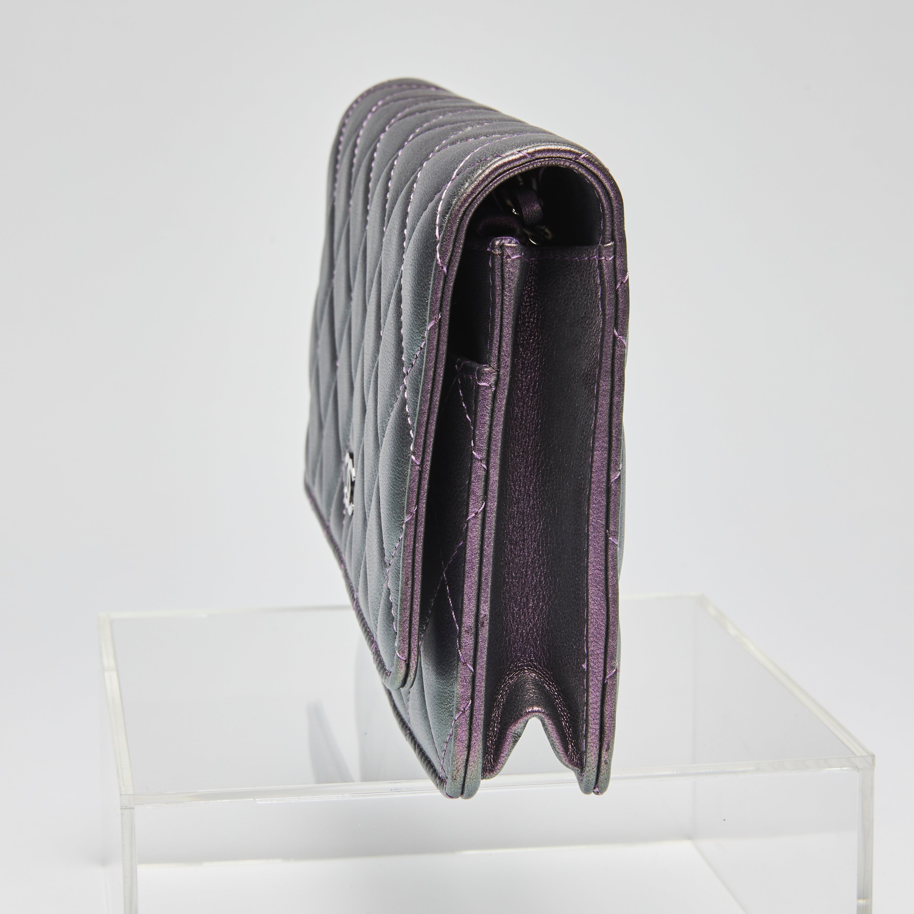 Chanel Purple Iridescent Wallet on Chain