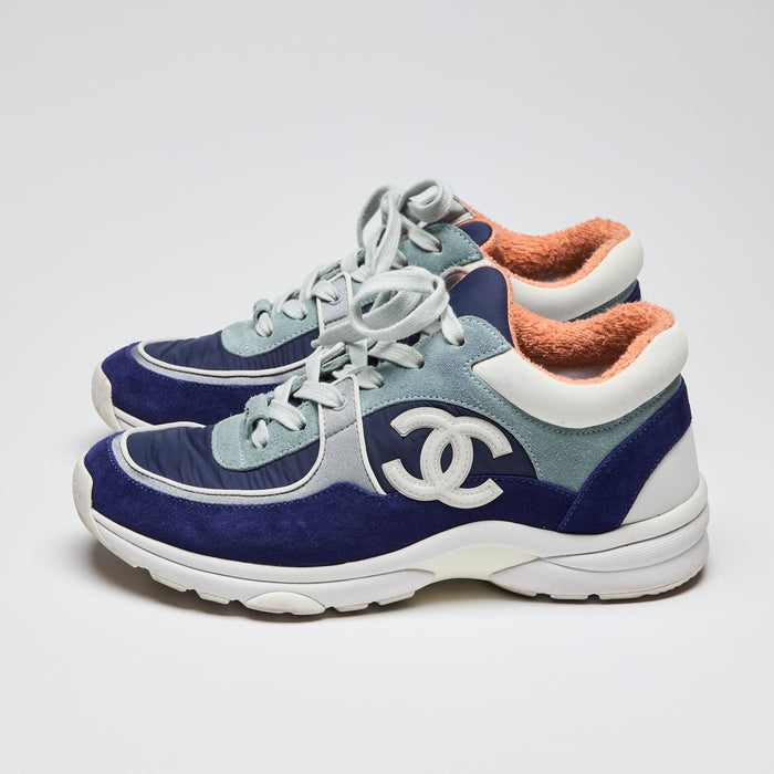Pre-Loved Chanel™ Chanel Sport Sneaker Nylon and Suede Fabric Sz 38
