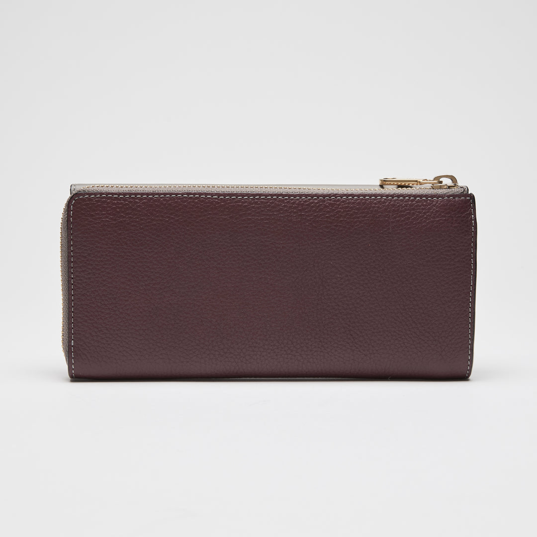 Chloé Tricolour Smooth & Grained Leather Patchwork Envelope Continental Wallet