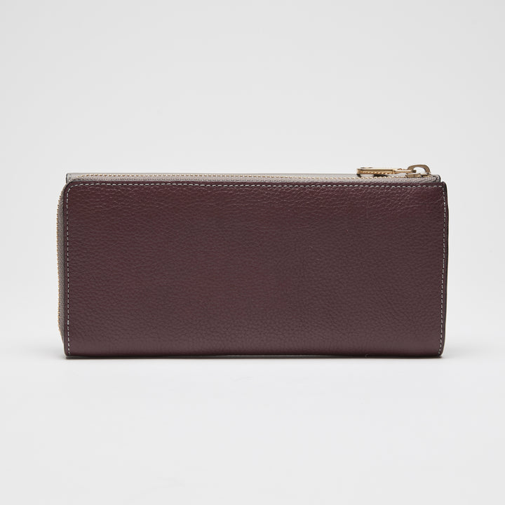 Chloé Tricolour Smooth & Grained Leather Patchwork Envelope Continental Wallet