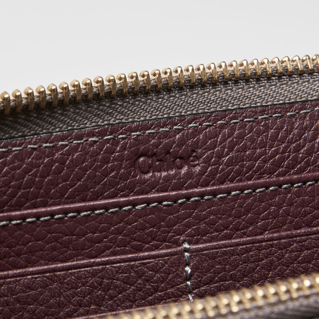 Chloé Tricolour Smooth & Grained Leather Patchwork Envelope Continental Wallet