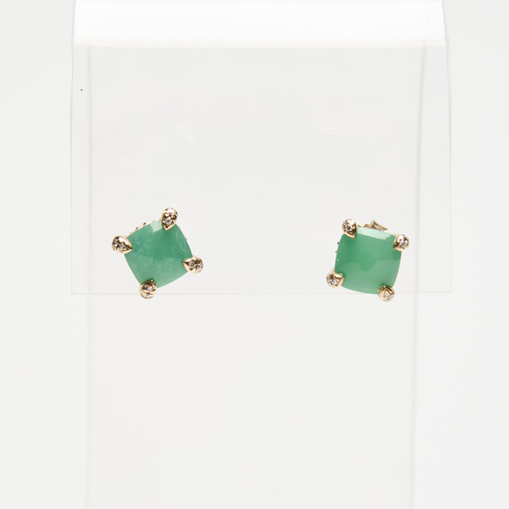 David Yurman 18k Yellow Gold & Chrysoprase Chatelaine Drop Earrings