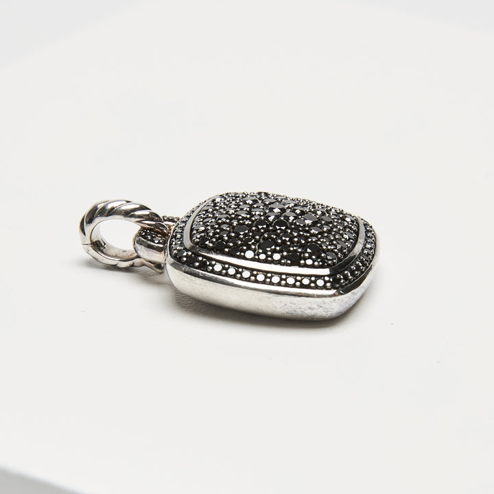 David Yurman Sterling Silver Albion Pendant with Black Pave Diamonds