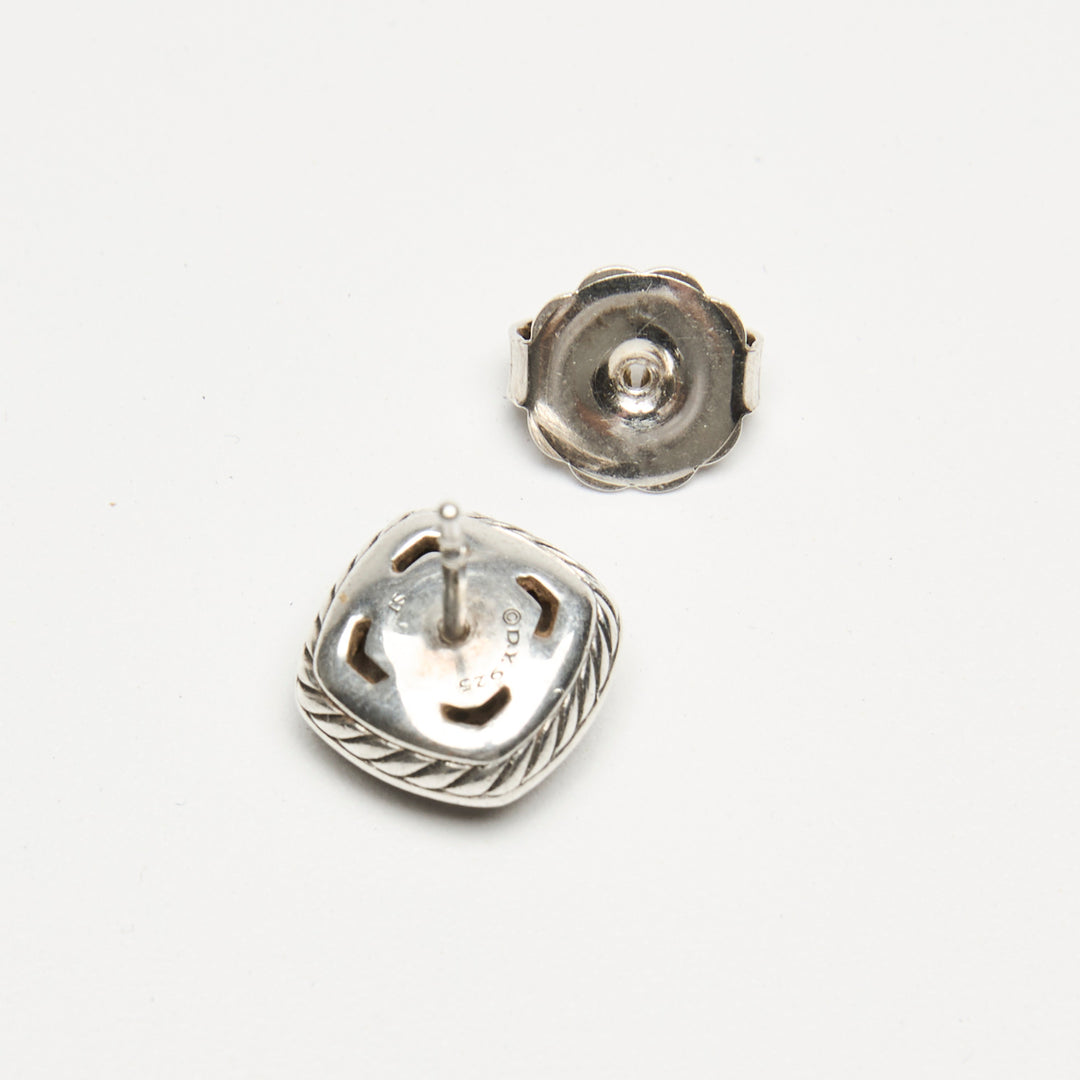 David Yurman Sterling Silver & Black Diamond Pave Albion Stud Earrings