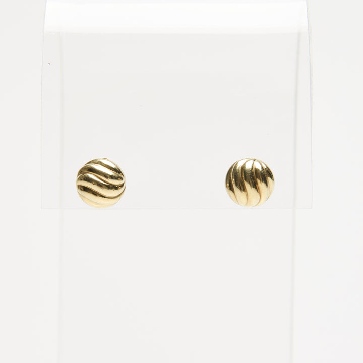 David Yurman 18k Yellow Gold Sculpted Cable Stud Earrings