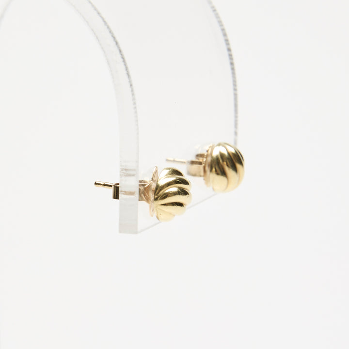 David Yurman 18k Yellow Gold Sculpted Cable Stud Earrings