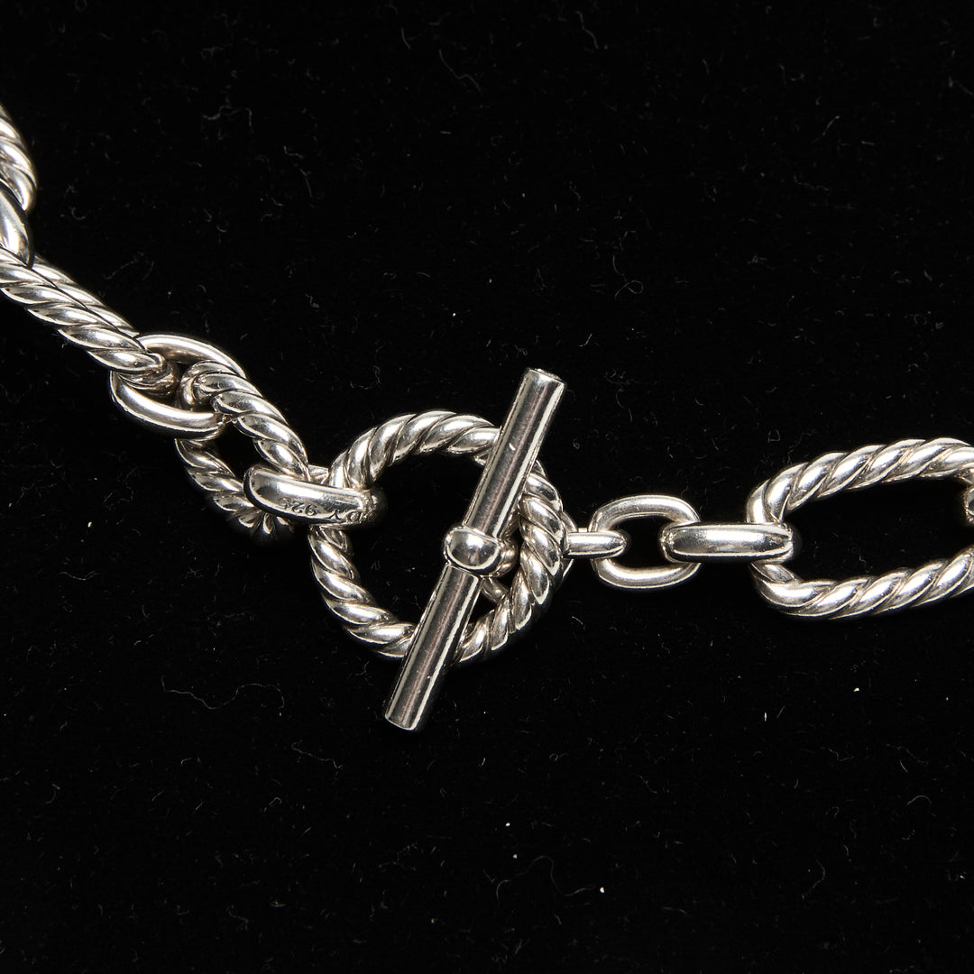 David Yurman Sterling Silver Madison Chain Necklace with Pave Diamonds