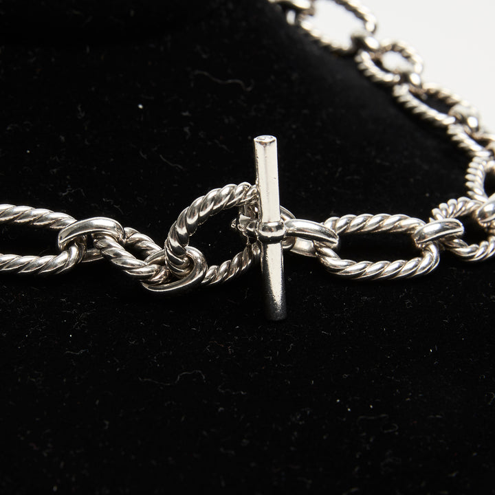 David Yurman Sterling Silver Madison Chain Necklace with Pave Diamonds