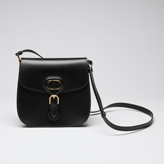 Dior Black Smooth Leather Crossbody Bag with Buckle Detail