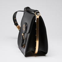 Dior Black Smooth Leather Crossbody Bag with Buckle Detail