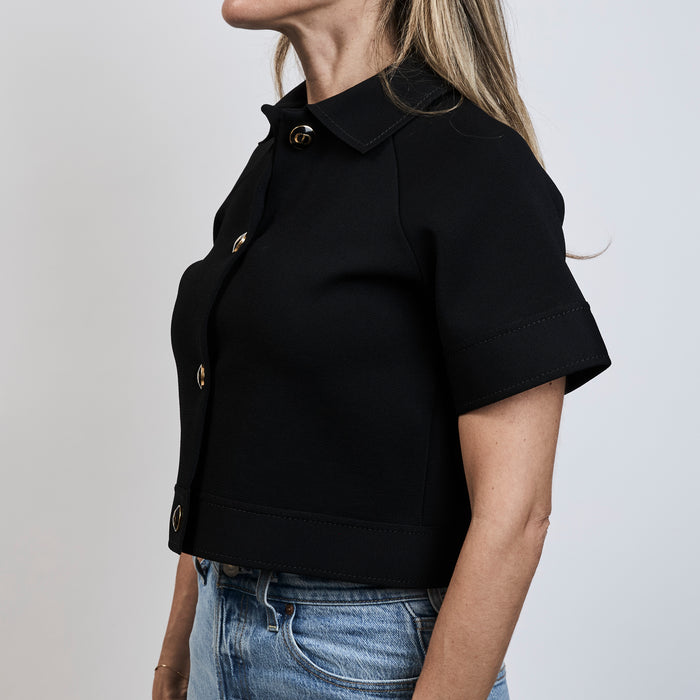 Dior Black Short Sleeve Button Up Shirt Size 38