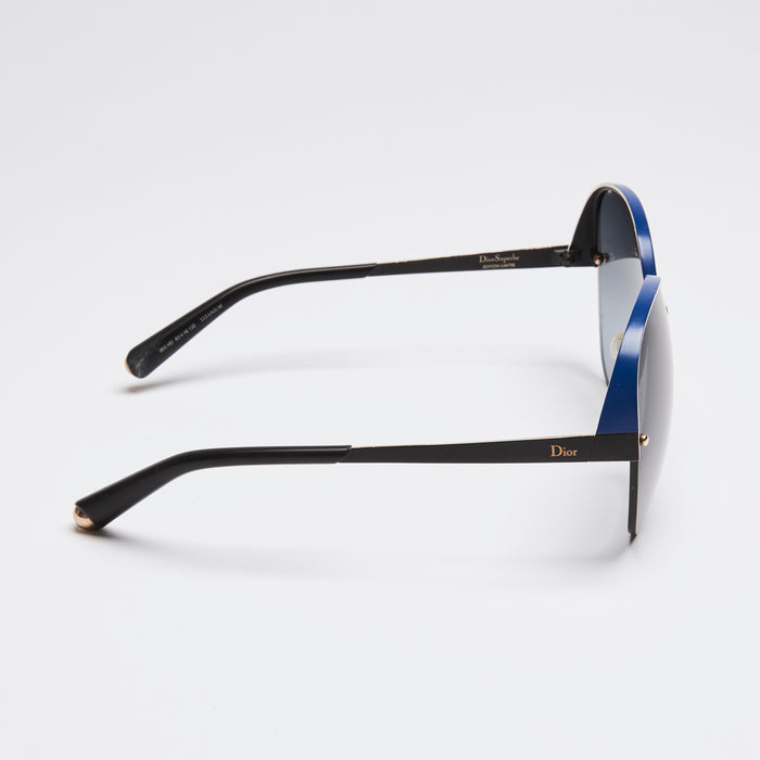 Dior Rimless Sunglasses with Blue Accent