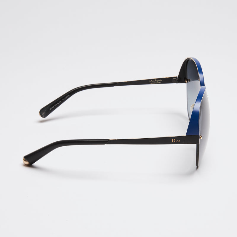 Dior Rimless Sunglasses with Blue Accent
