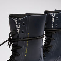 Dior Navy Blue Lace-Up Lug Sole Boots Size 35