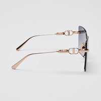 Dior Blue Purple Gradient Rose Gold CD Chain M1U Frameless Sunglasses