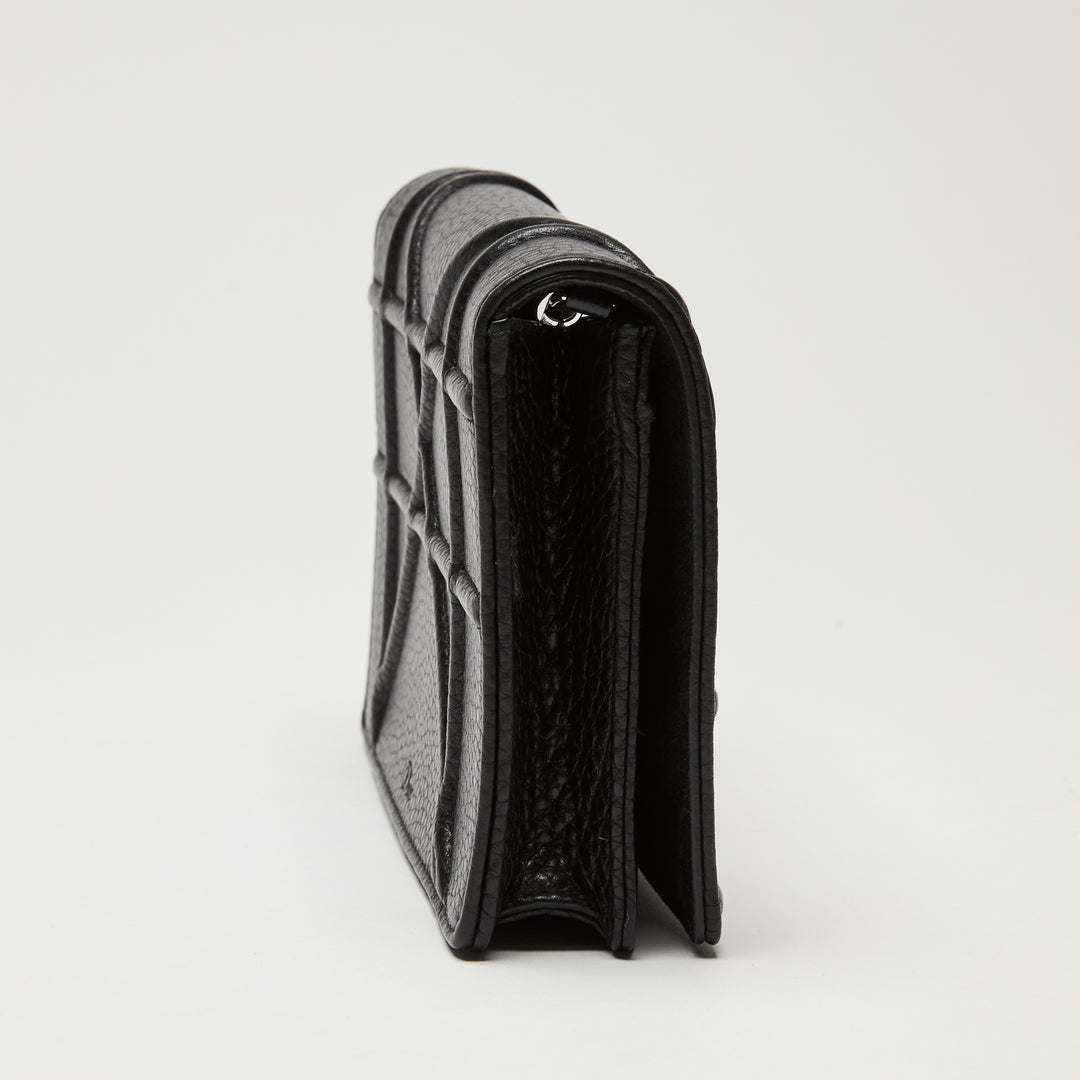 Dior Black Grained Leather Diorama Wallet on Chain