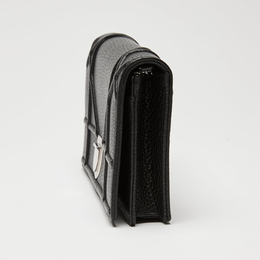 Dior Black Grained Leather Diorama Wallet on Chain