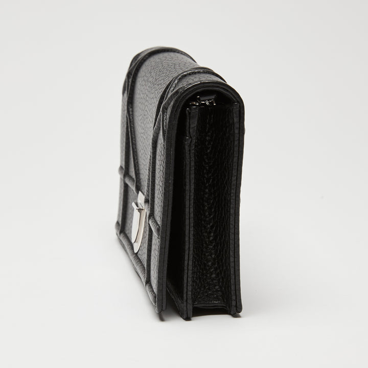Dior Black Grained Leather Diorama Wallet on Chain