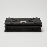 Dior Black Grained Leather Diorama Wallet on Chain