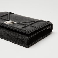Dior Black Grained Leather Diorama Wallet on Chain
