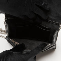 Dior Black Grained Leather Diorama Wallet on Chain